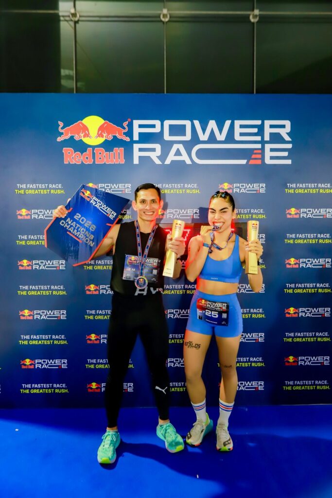 Saddam Pittli and Yasmin Yukare pose with their trophies and medals as the first international champions